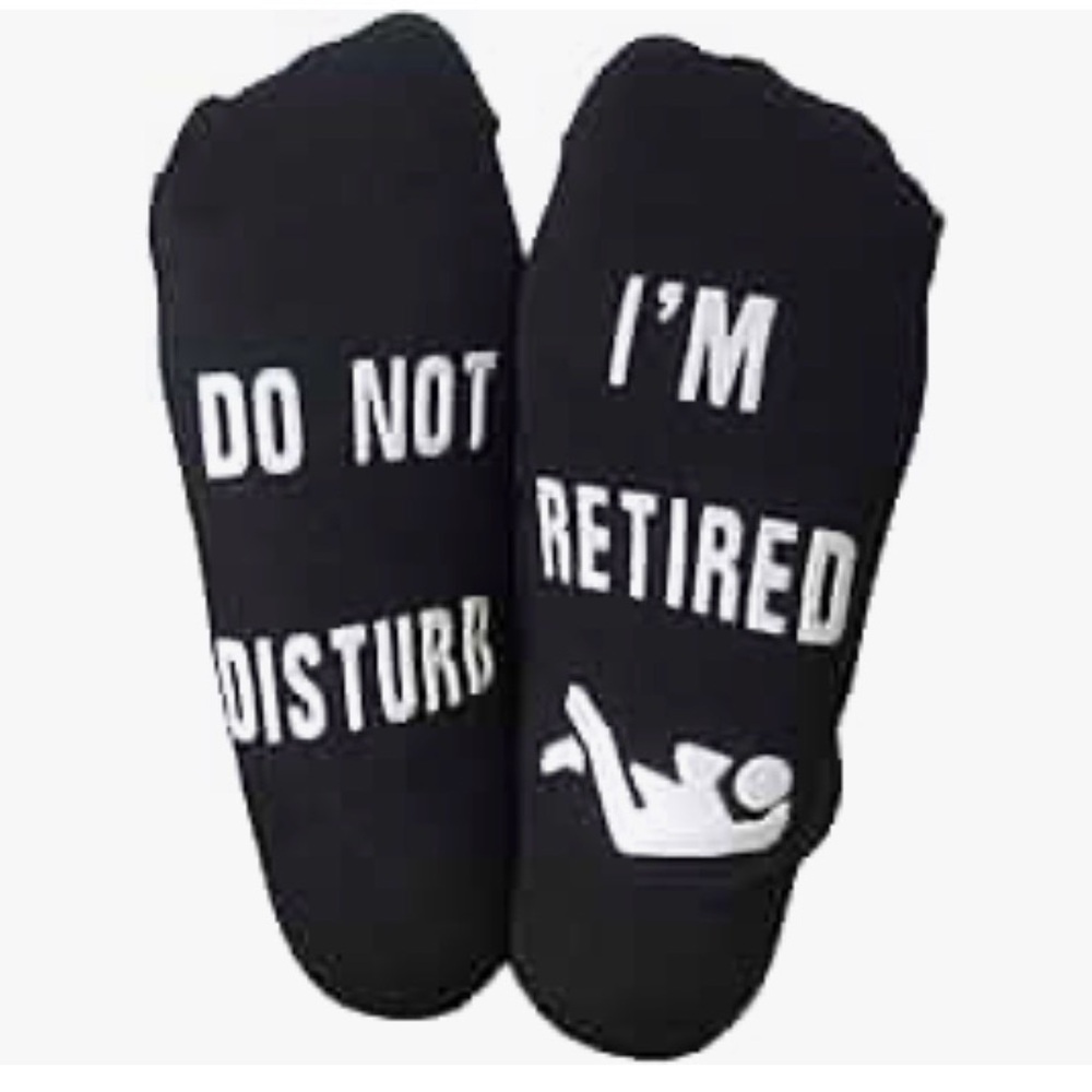 Black I’m retired socks